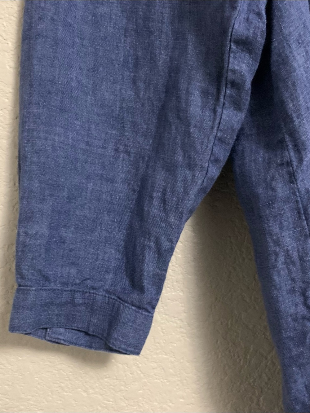 Eileen Fisher Linen Shirt Top Womens 1X Organic Linen Delave Classic Collar Blue - Picture 6 of 16